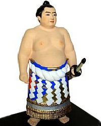 борец сумо с катаной, статуэтка из керамики, Япония, Хаката