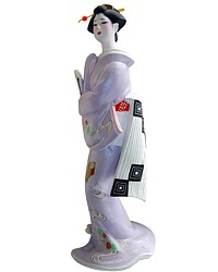 Японка с веером, статуэтка из керамики, Япония, 1960-е гг.