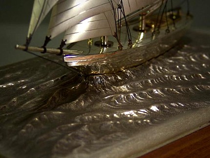 серебрянная яхта, деталь. серебро 925 пробы, Япония
