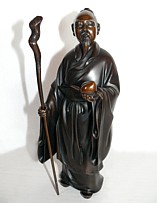 Дзюродзин, бронзовая статуэтка в виде одного из Семи Богов Удачи, Япония, эпоха Мэйдзи
