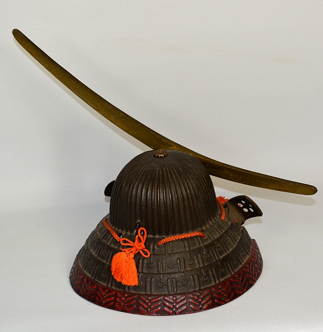 Бронзовый интерьерный самурайский шлем КАБУТО, Япония