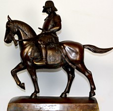самурай на коне, японская бронзовая антикварная статуэтка