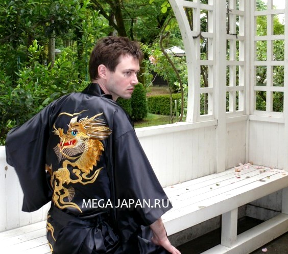 мужской халат-кимоно из натурального шелка в интернет-магазине Аояма До