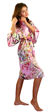 японский шелковый халатик- кимоно