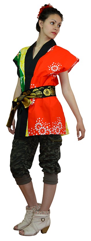 японская традиционная одежда - ХАНТЭН, куртка безрукавка