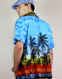 мужская летняя рубашка в гавайском стиле