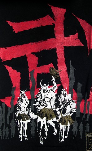 самураи, рисунок на японской футболке