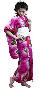 японское шелковое кимоно, винтаж