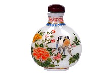 парфюмерный флакон с росписью, молочное стекло, Япония, 1910-20-е гг.
