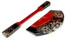 японский резной лаковый гребень и разъёмная шпилька канзаши для женской прически